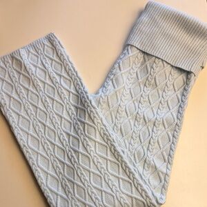 SKIMS Sample Cable Knit Wide Leg Pants in Zen Blue 2X